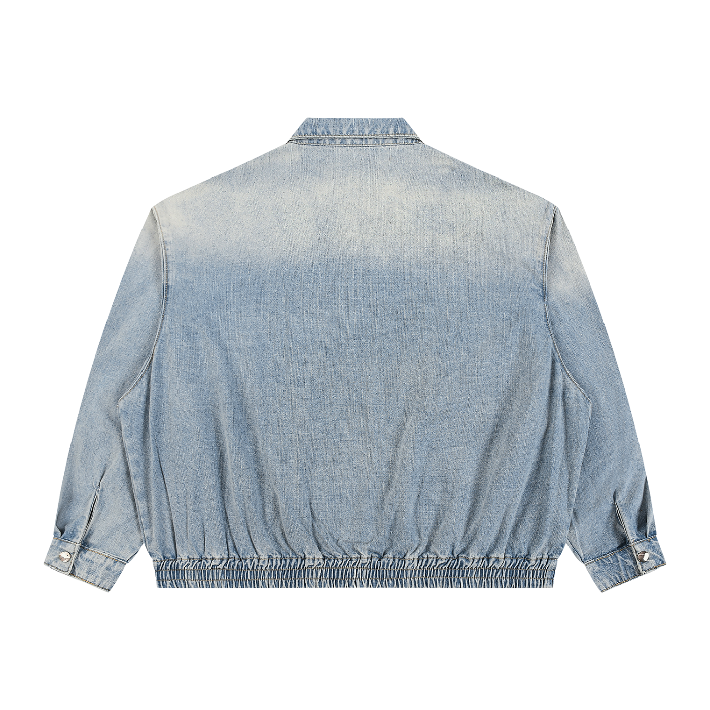 Unisex Vintage Wash Full-Zip Denim Jacket
